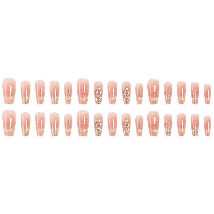 Artificial nail set with sparkling glitter and 3D applications Bowlift