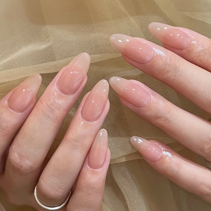 Gel Almond-Shaped Press-On Nails Set Bowlift