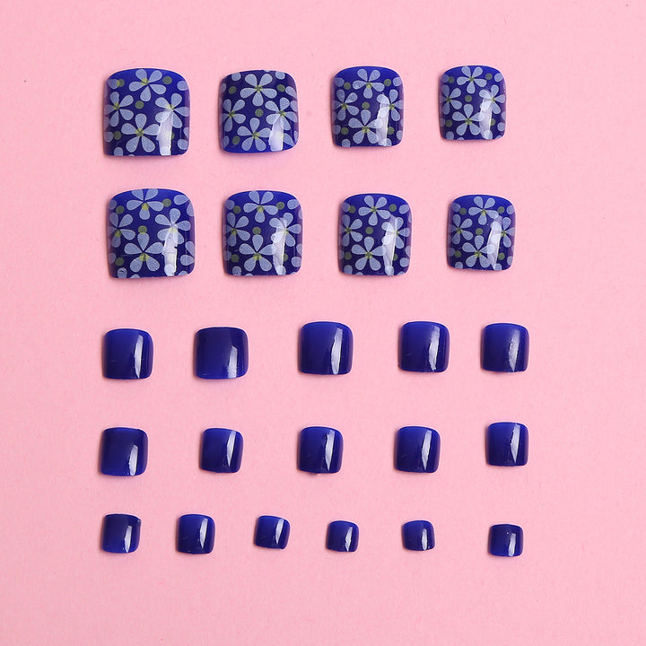 Floral Decorated Press-On Nail Set Bowlift
