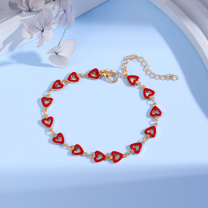 Colorful Heart Charm Anklet Bowlift