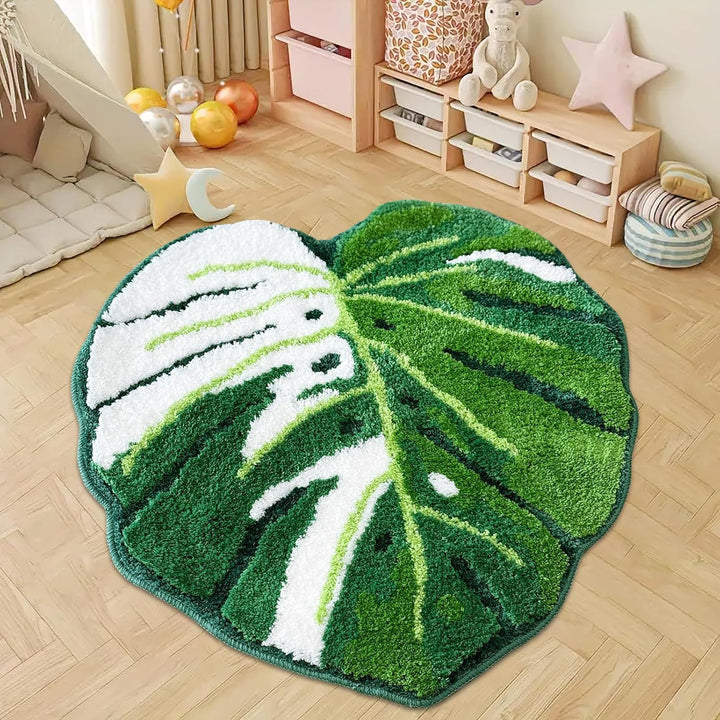 Monstera Leaf Shaped Area Rug Bowlift