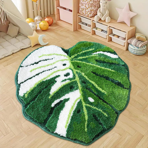 Monstera Leaf Shaped Area Rug Bowlift