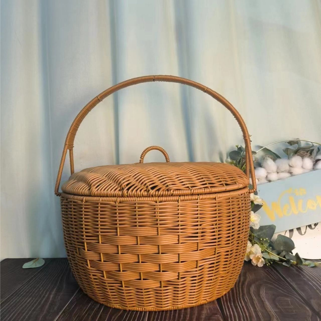 Handcrafted Woven Picnic Basket Bowlift
