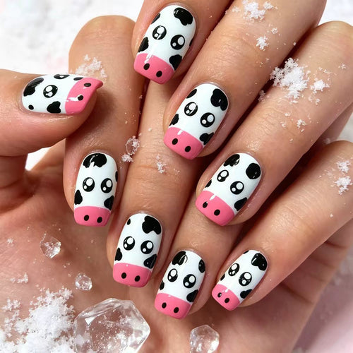 Playful Cow-Themed Nail Art Bowlift