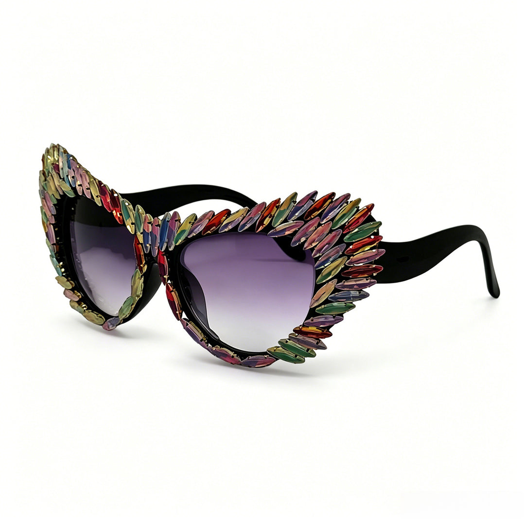 Women extravagant Cat-Eye sunglasses with diverse jewelry details Bowlift