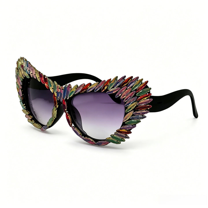 Women extravagant Cat-Eye sunglasses with diverse jewelry details Bowlift