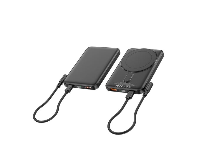 Portable power bank with integrated wireless charger and digital display Bowlift