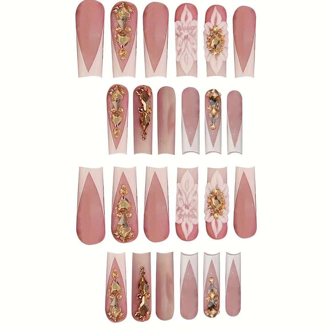 Luxury 3D Crystal-Embellished Nail Extensions Bowlift