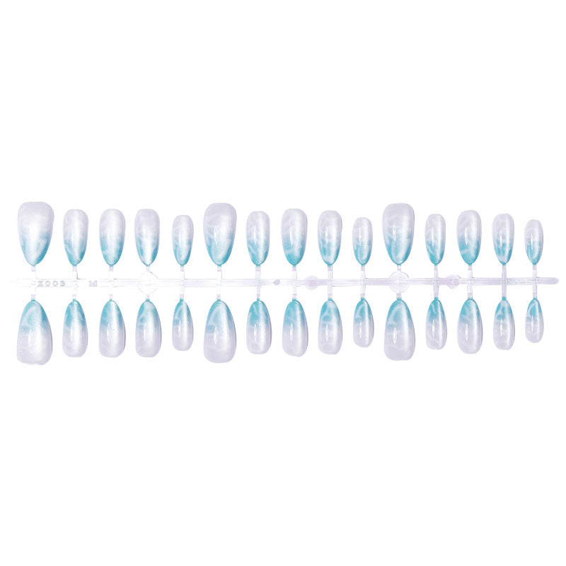 Premium Gel Press-On Nail Set with Ocean-Inspired Design Bowlift