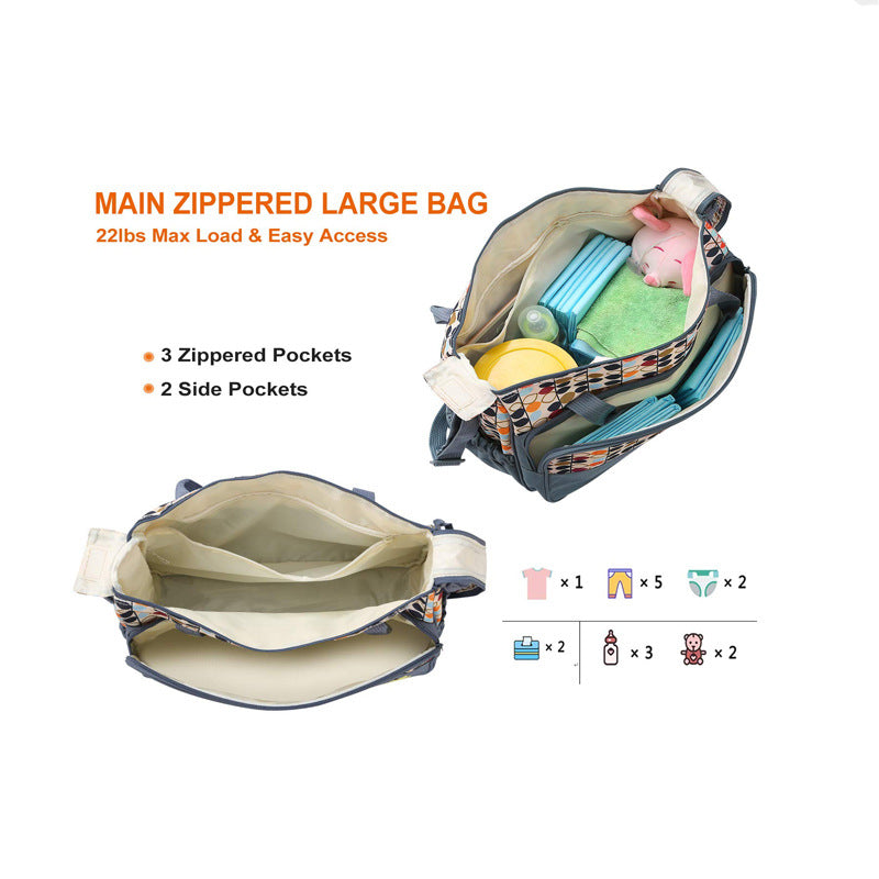 Multi-Functional Diaper Bag Tote with Changing Mat Bowlift