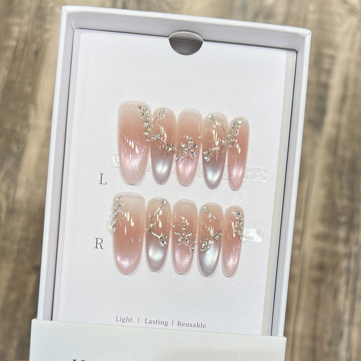 Reusable Elegant Press-On Nail Art Set Bowlift