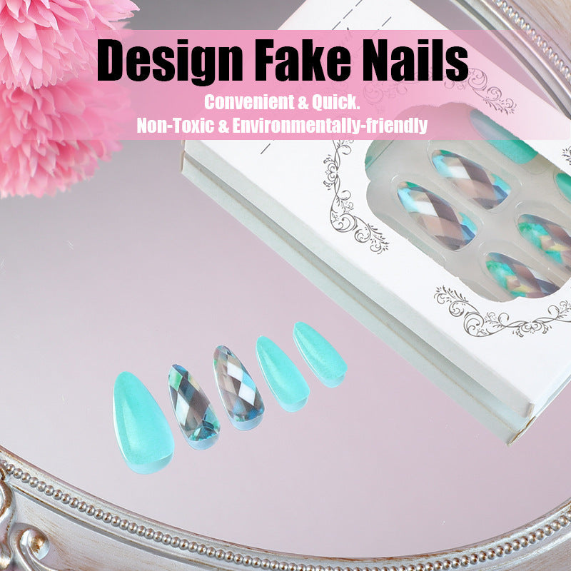 Acrylic nail set with elegant gradient and unique designs Bowlift