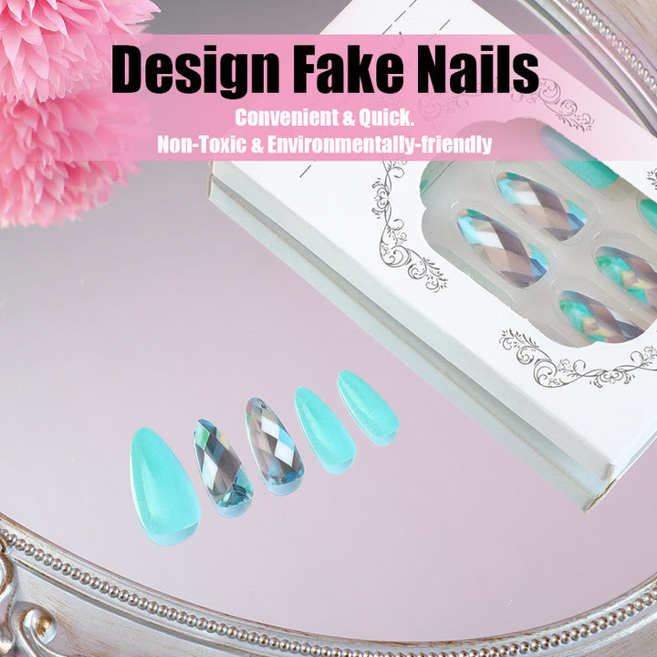Acrylic nail set with elegant gradient and unique designs Bowlift