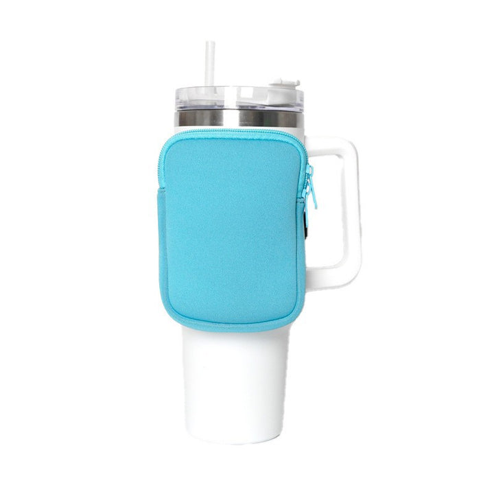 Unisex cup holder with practical pocket Bowlift