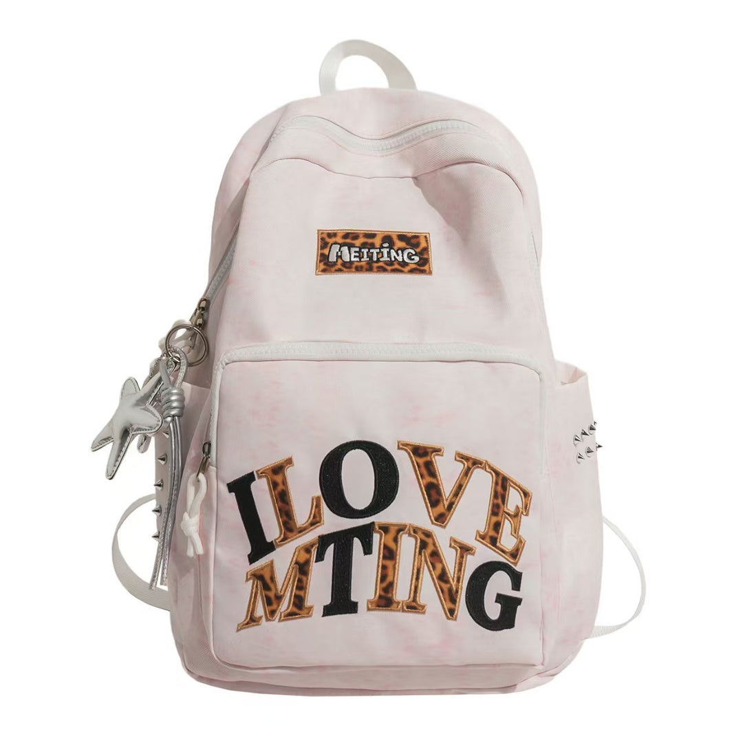 Trendy Graphic Embroidered Backpack Bowlift