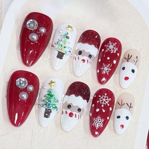 Festive art nails with Christmas motifs Bowlift 1787298489