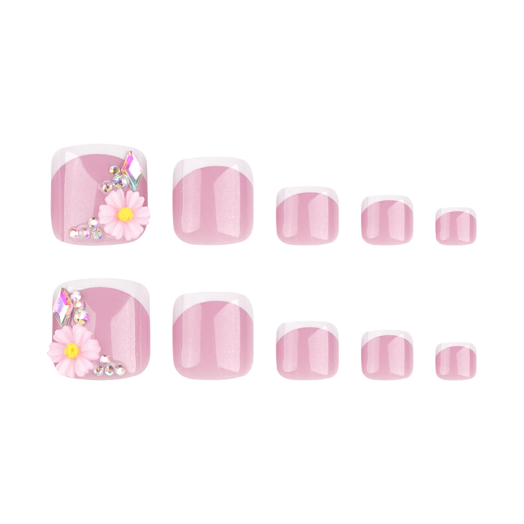 Artful toenail art with floral decorations Bowlift