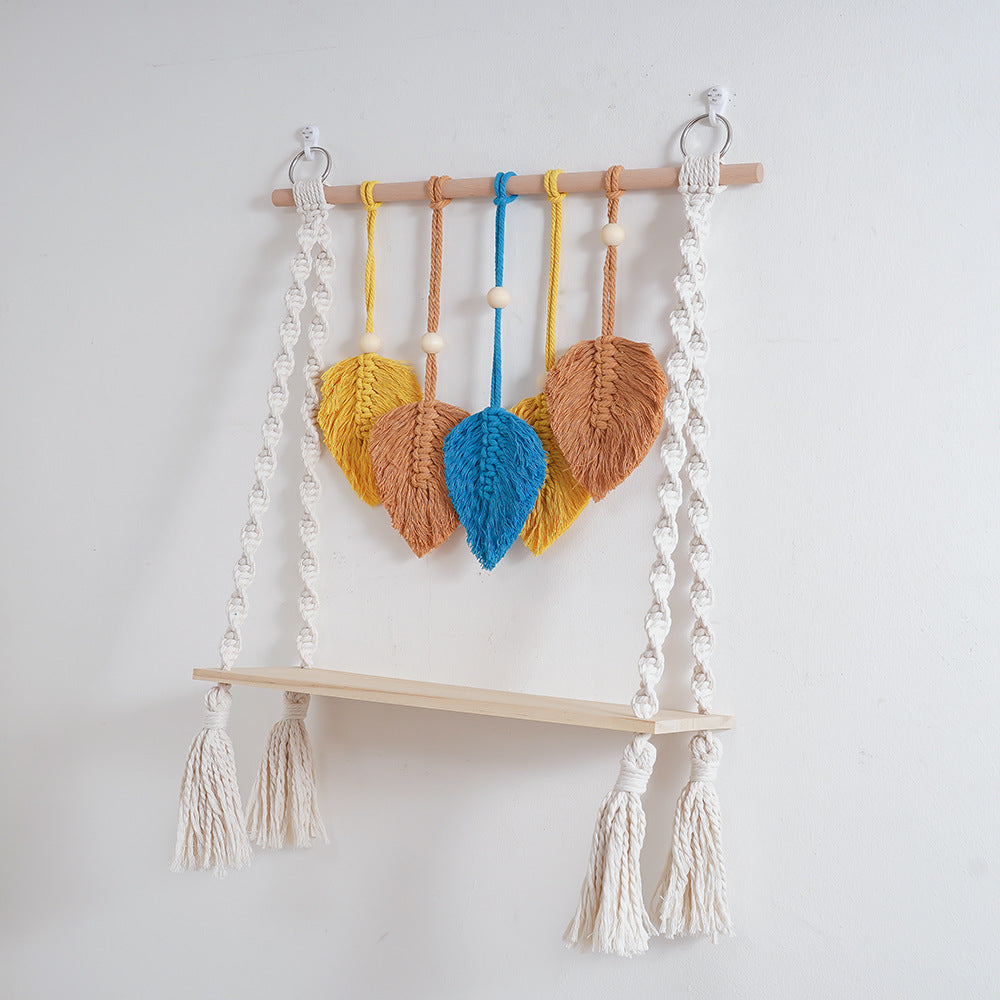 Macrame Leaf Wall Hanging Shelf Bowlift