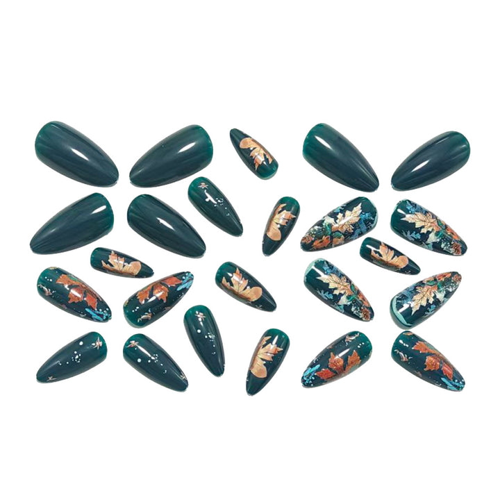 Artificial Nails in Stylish Autumn Design Bowlift