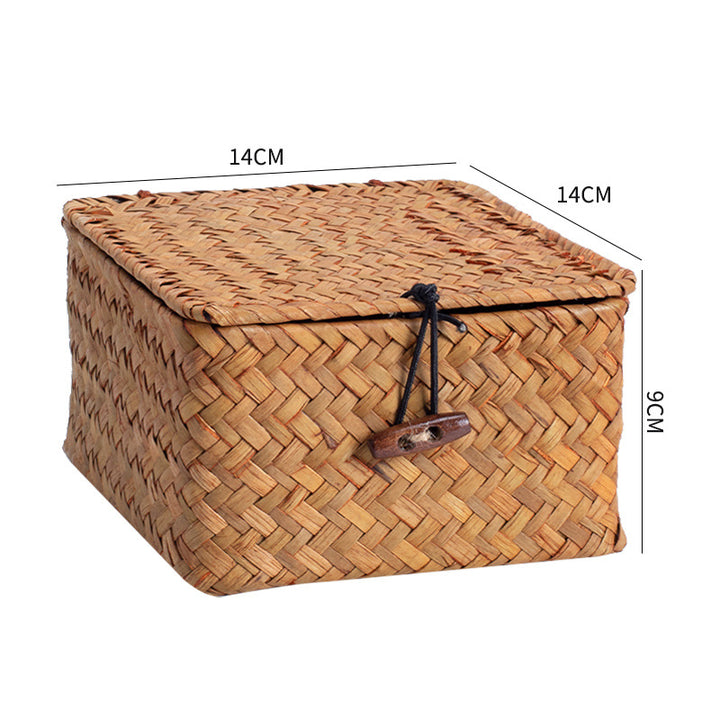 Handwoven Storage Box with Lid Bowlift