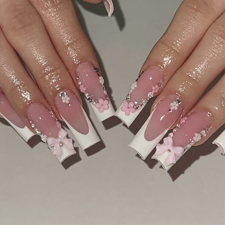 Decorative Floral Acrylic Nail Extensions Bowlift 1789713131