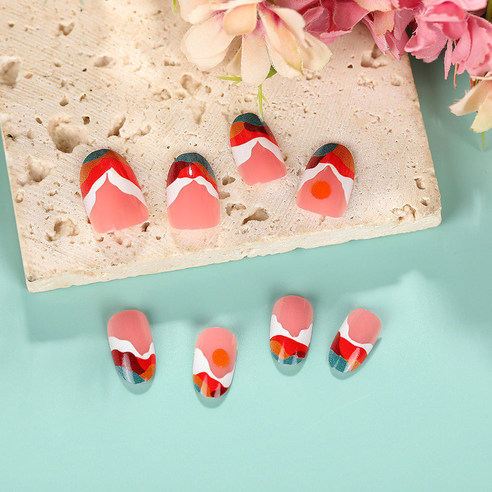 Artistic Nail Tips with Modern Gradient Color Bowlift