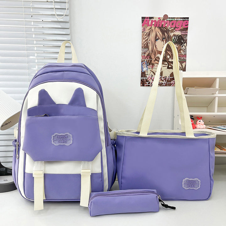 Playful Cat Ears Backpack Set