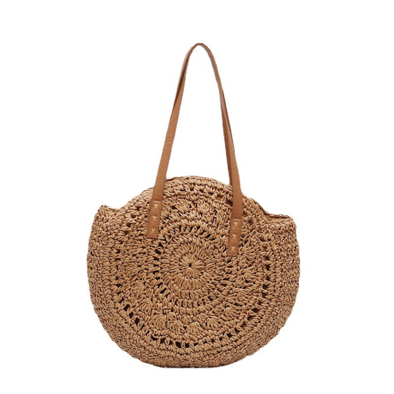 Handmade Round Bag Made of Natural Bast Bowlift
