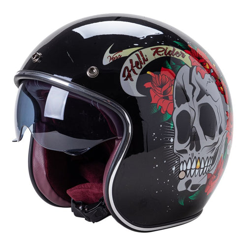 Classic Jet-Style Motorcycle Helmet Bowlift