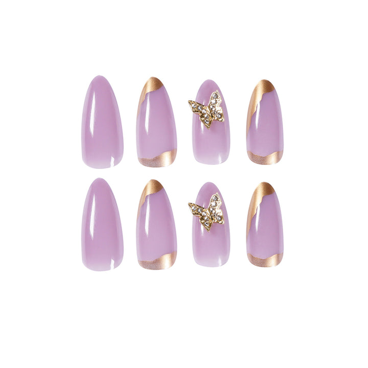 Elegant fake nails with glitter accents Bowlift