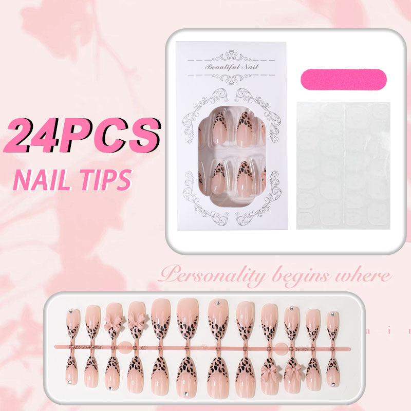 Decorative Leopard Print Press-On Nail Tips Bowlift