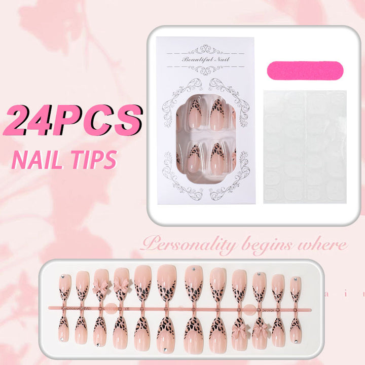 Decorative Leopard Print Press-On Nail Tips Bowlift