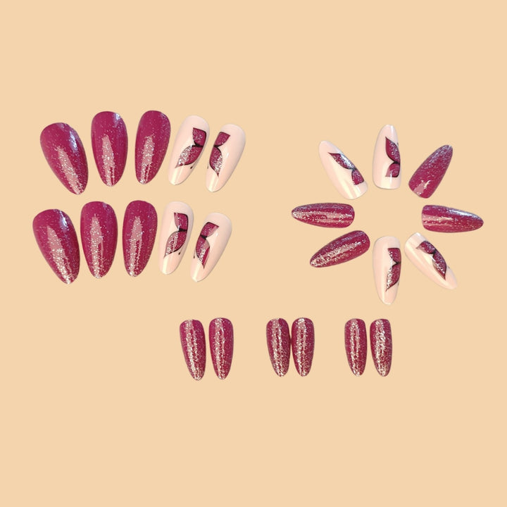 Elegant Glittery Butterfly Nail Art Bowlift