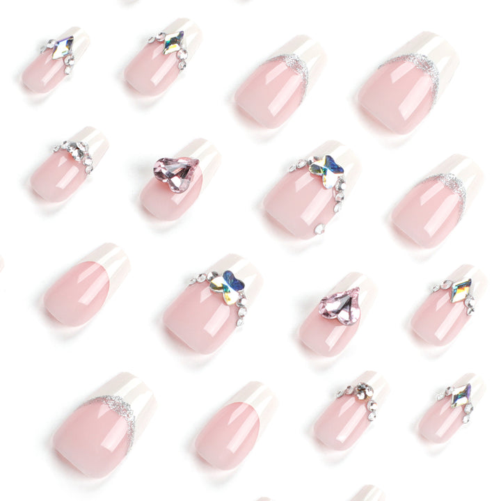 Artistic Nail Extensions with Gemstone Decorations Bowlift