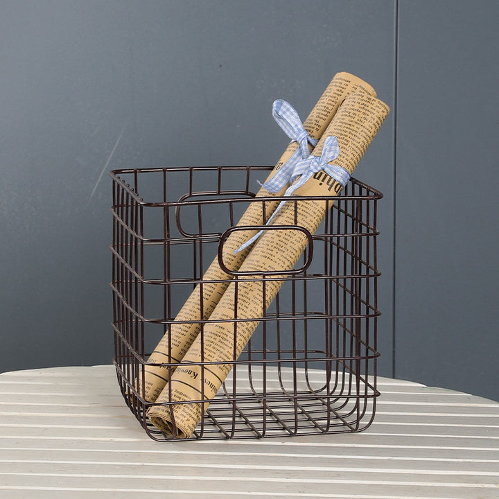 Unisex Wire Storage Basket with Ergonomic Handles Bowlift