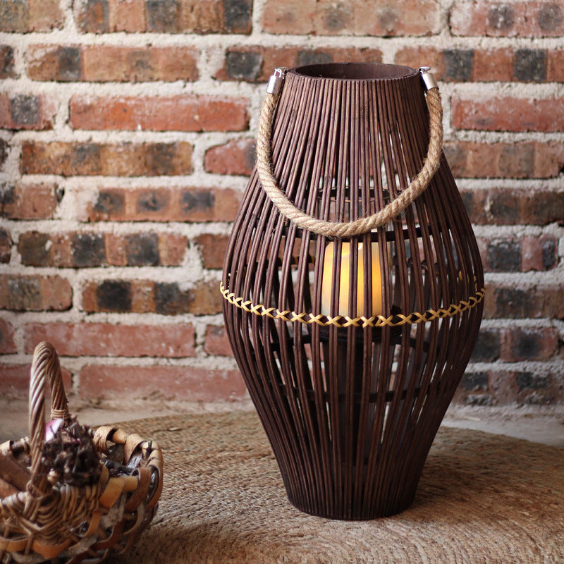 Rustic Rattan Lantern Bowlift