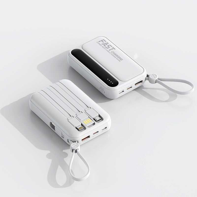 Portable power bank with integrated fast charging ports and multifunctional cable Bowlift