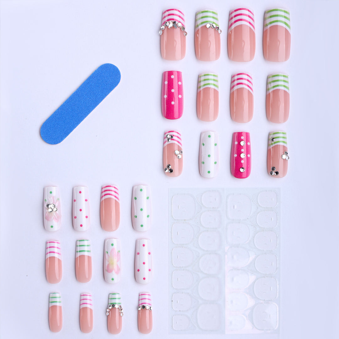 Artificial nails with creative patterns and applications Bowlift