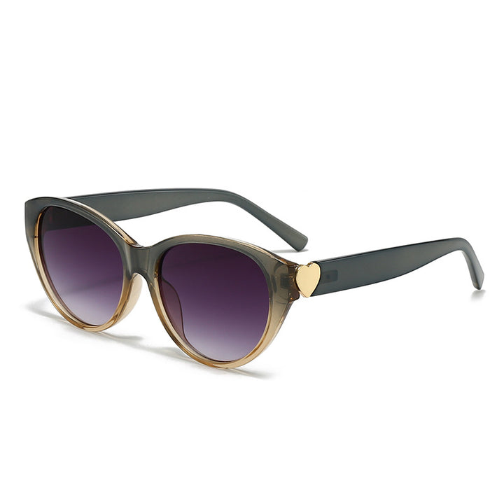 Women Cat-Eye Sunglasses with Heart Design Bowlift
