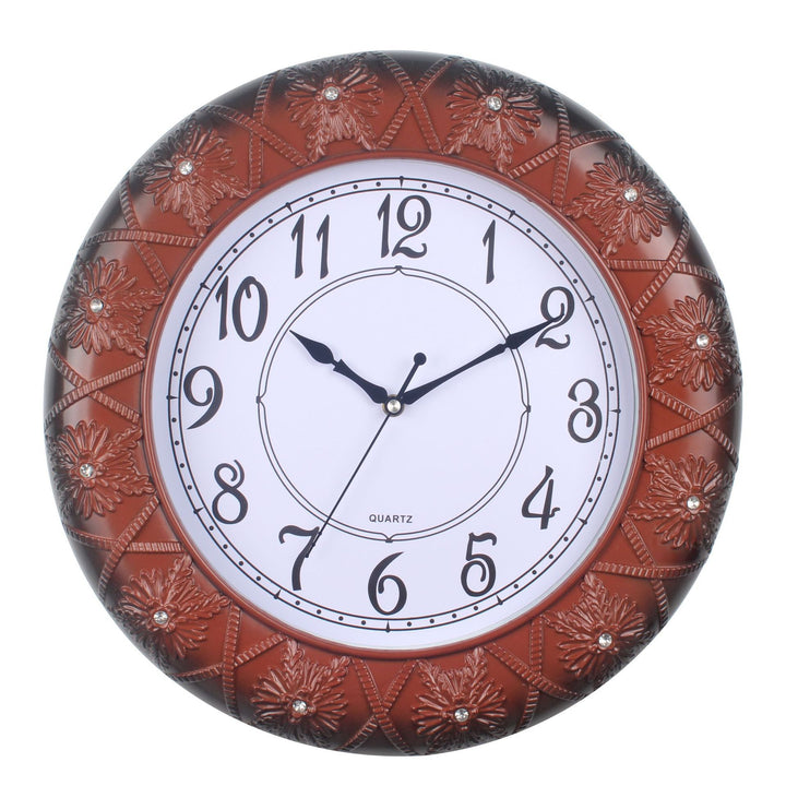 Elegant Wall Clock with Filigree Flower Design Bowlift