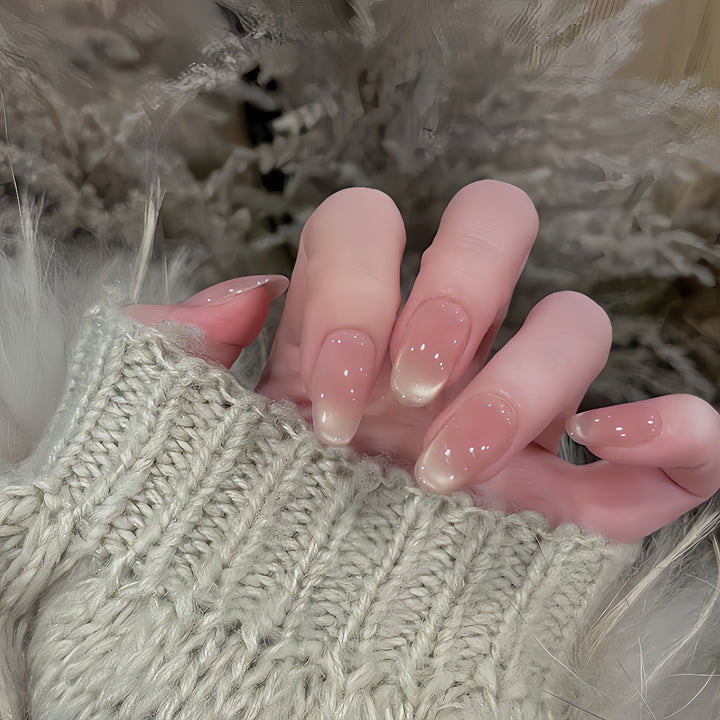 Gradient Almond-Shaped Press-On Nails Bowlift