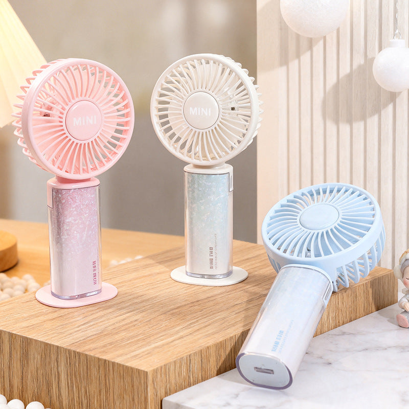 Women Portable Mini Fan with USB Charging Function and Flexible Tilt Bowlift
