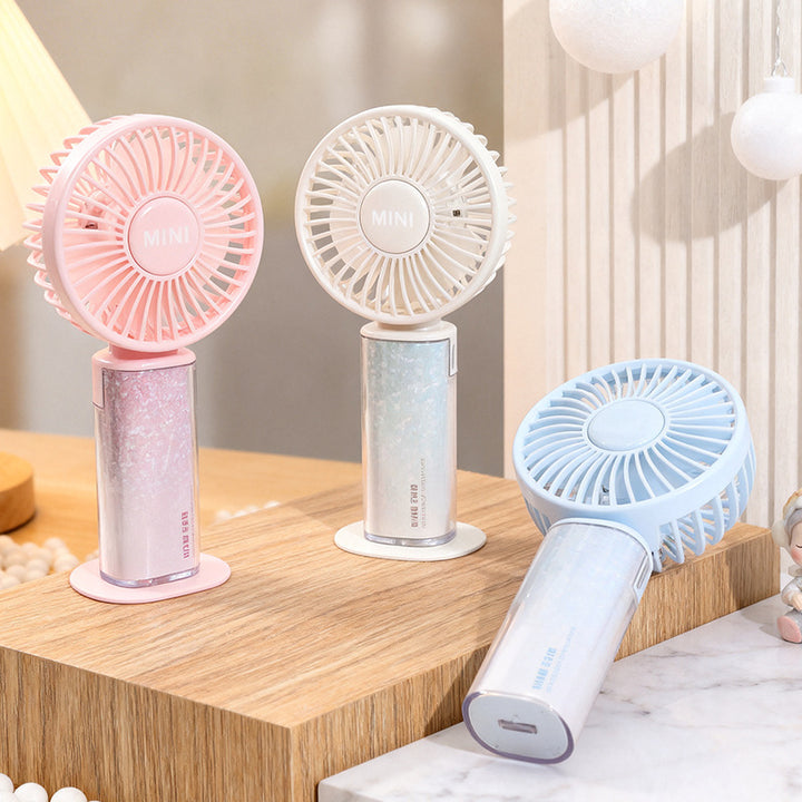 Women Portable Mini Fan with USB Charging Function and Flexible Tilt Bowlift