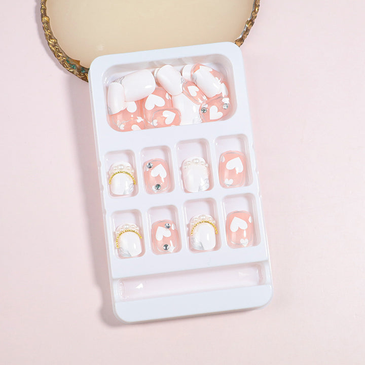 Decorative Press-On Nail Art Set with Bow Accents Bowlift