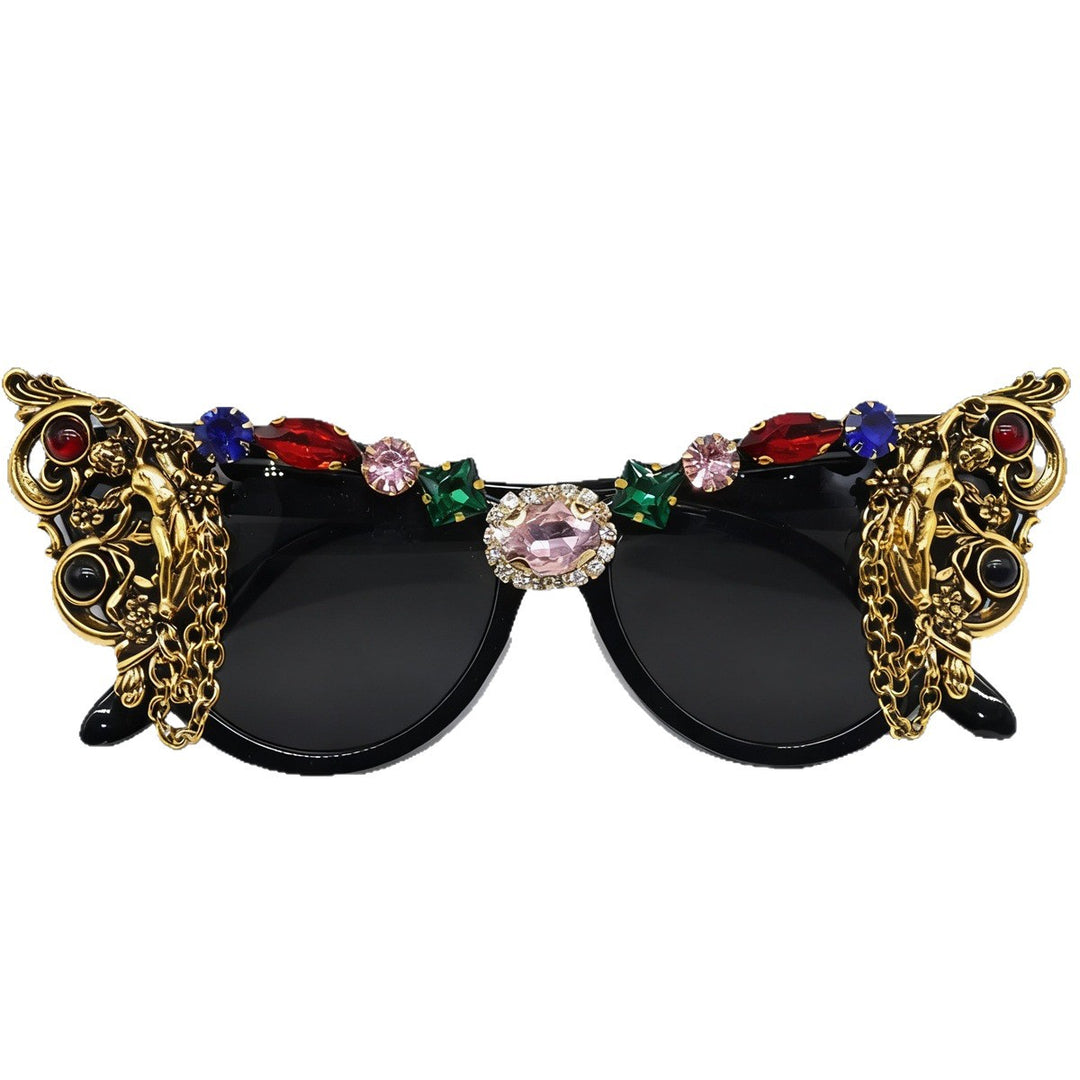 Ladies extravagant glamour sunglasses with intricate embellishments Bowlift