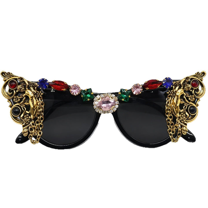 Ladies extravagant glamour sunglasses with intricate embellishments Bowlift