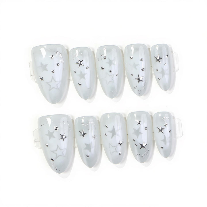 Starry Themed Press-On Nail Art Bowlift