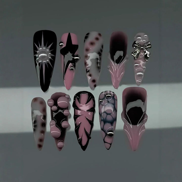 Ocean-Inspired 3D Decorative Press-On Nail Set Bowlift