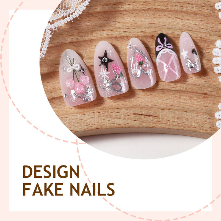 Creative nail art set with elegant bow and glitter designs Bowlift