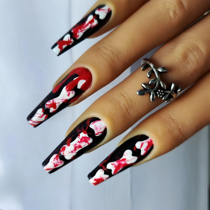 Creative art nails with exciting splatter pattern Bowlift
